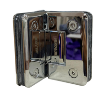 Bisagra Vidrio a Vidrio a 90º Para Puertas de Cristal Templado en Interior Herralum