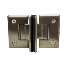 Bisagra Vidrio a Vidrio de 180º, Para Fijo y 2 Puertas Batientes Herralum