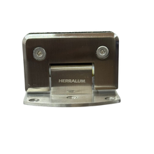 Hinge with Offset Base Wall to Glass at 90º For Tempered Glass from 8 to 12mm SKU 1437 Herralum 