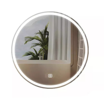 Espejo Circular marco esmerilado Con Luz Led + Dimmer 50 cm herrashop