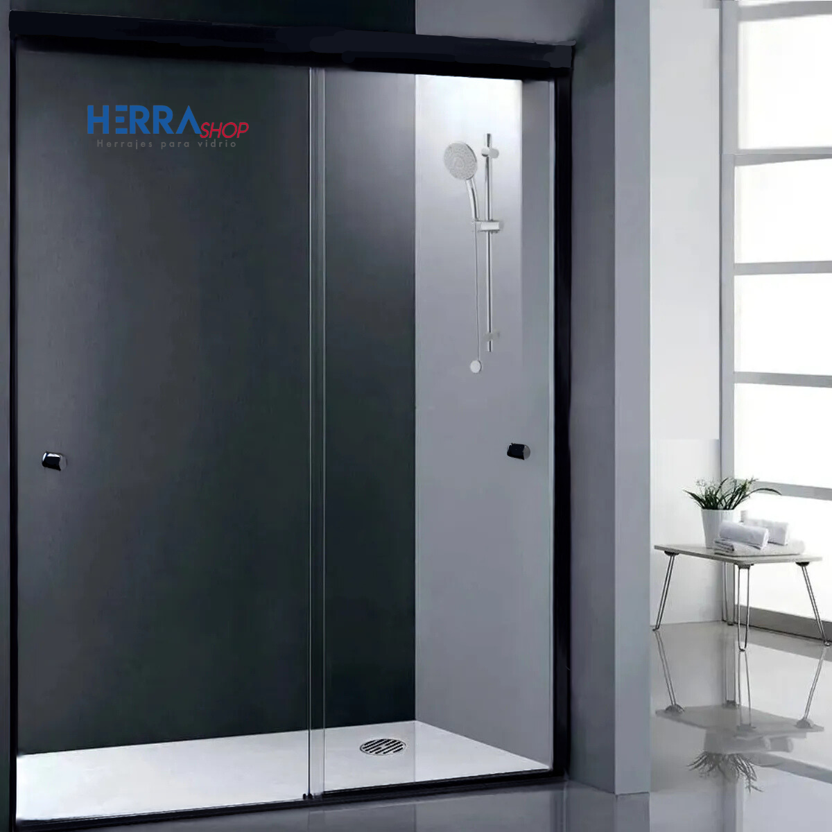 Double Sliding Bathroom Door Hardware Rio Bravo Model Herralum