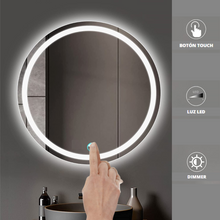 Espejo Circular De lujo Decorativo Con Luz Led + Dimmer 80 cm herrashop
