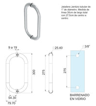 Jaladera C Janitzio Tubular de "1" de Diametro herralum