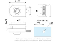 Murata Hook Plate for Tempered Glass Swing or Sliding Door SKU 1152