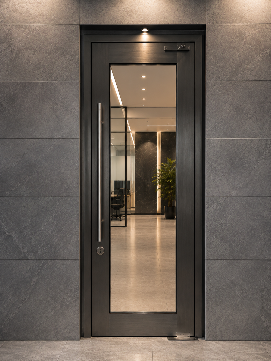 Bisagra Hidráulica de piso Herralum hasta 120kg para puertas de Vidrio Templado, Herrería, Madera, Aluminio SKU 141712000