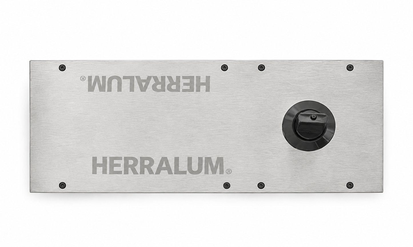 Bisagra Hidráulica de piso Herralum hasta 120kg para puertas de Vidrio Templado, Herrería, Madera, Aluminio SKU 141712000