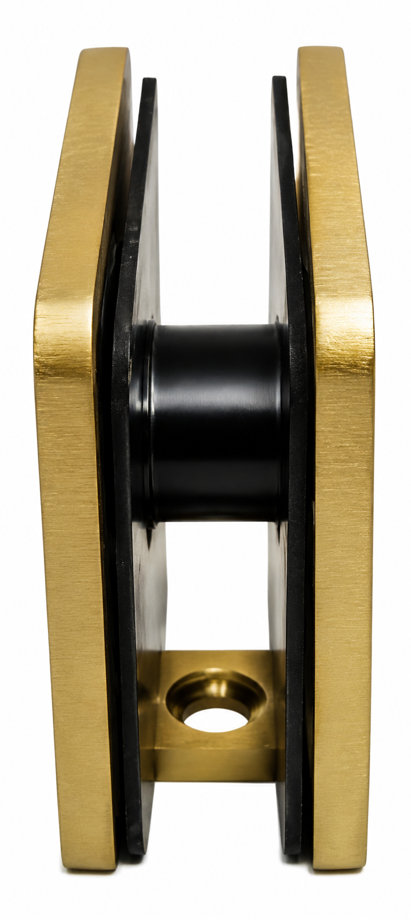 Conector Herralum Recto Muro A Vidrio Acero Inoxidable Dorado