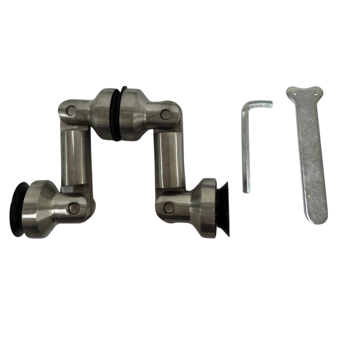 Stainless Steel Double Adjustable Connector For Tempered Glass from 8 to 12mm SKU 1236
