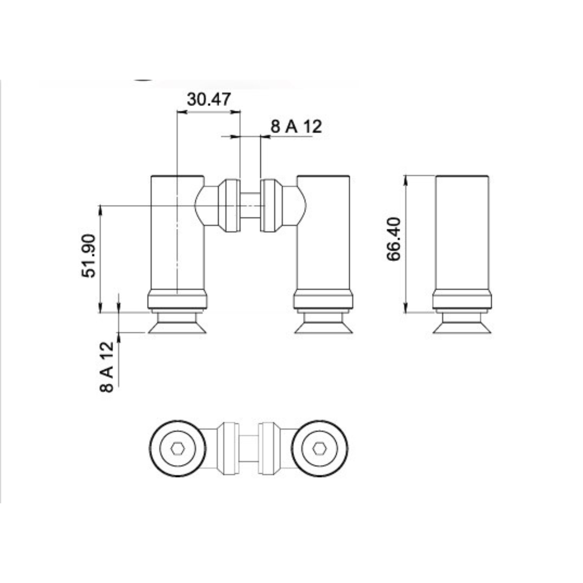 Double Salamanca Connector With Connection to Glass Rib SKU 1235