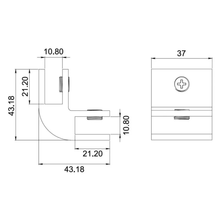 Conector Tipo L vidrio-vidrio templado de 10mm herralum