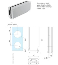 Contra para Chapa 1173 de 17.6cm Para Vidrio Templado herralum