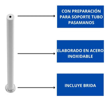 Railing Post of .90cm and 1m Height Cal 18 of 2 inches with Preparation for Handrail SKU 2305 Herralum 