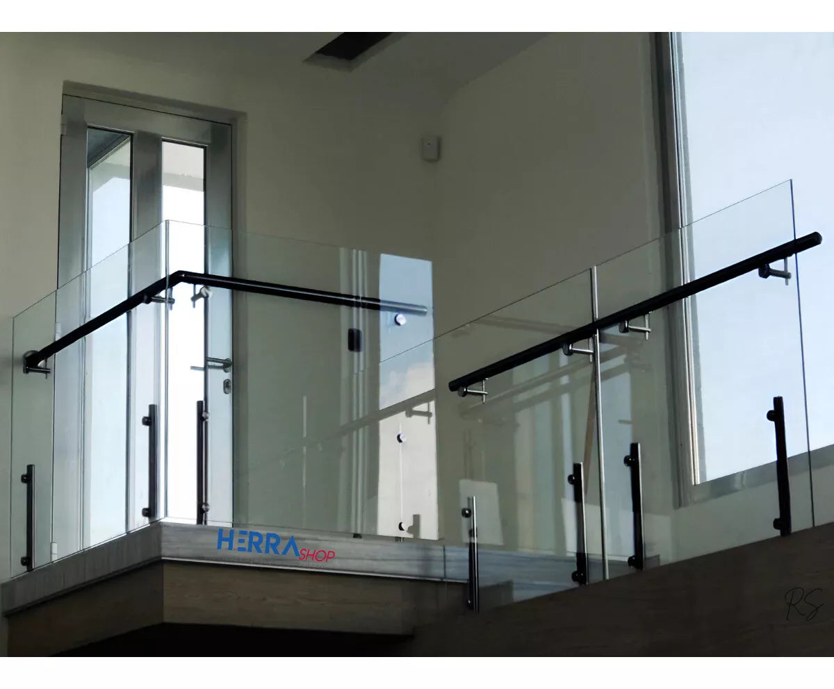 MiniPoste Monterrey De 50cm Negro Para Cristal Templado de 9mm a 12mm