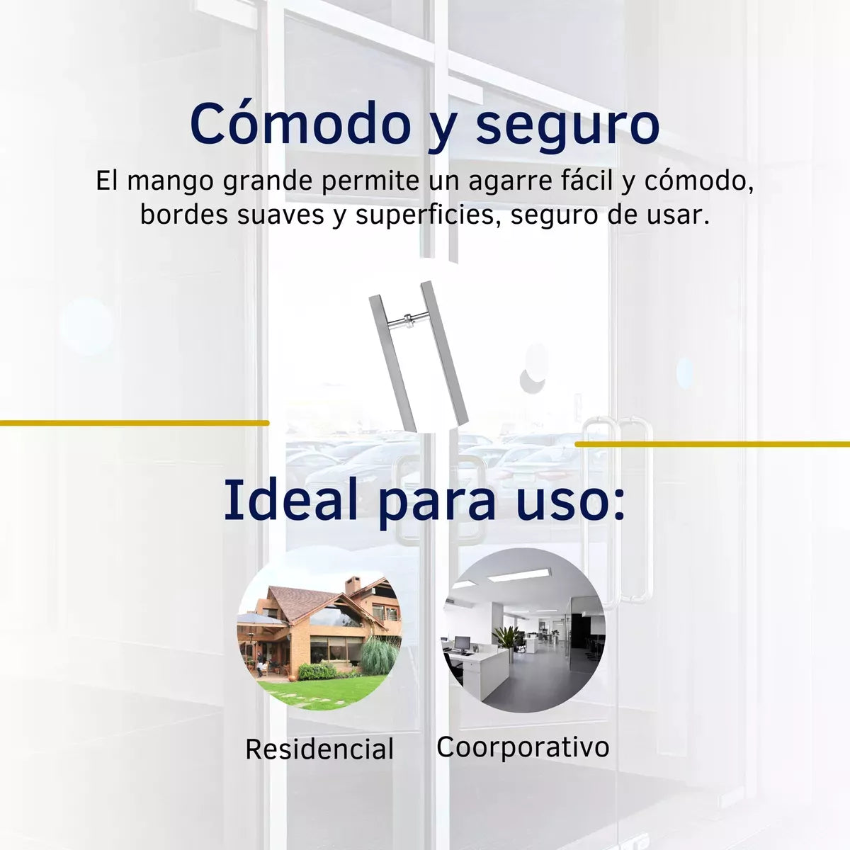Jaladera Tipo H Cuadrada Acero Inoxidable Herrashop