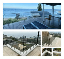 17cm High Rectangular Mini Post For Tempered Glass Railing from 8 to 14mm SKU 1366004SA Herralum