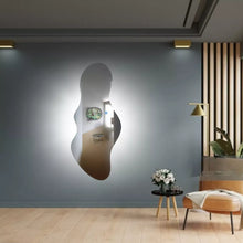 Espejo cuerpo completo con forma 2 tonos de luz rosa y blanco 68x150 herrashop