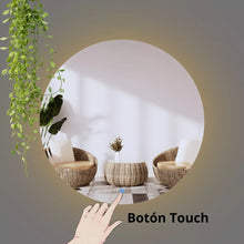 Round mirror with beveled and rear LED lights 70 cm