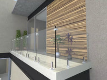 MiniPoste Redondo de 17.8cm de alto para Barandal de Vidrio Templado de 8 a 14mm