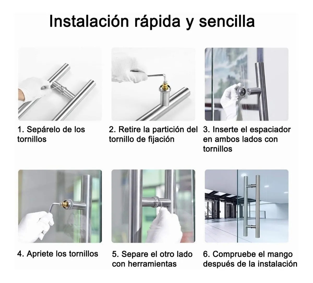 Jaladera para puerta principal Tipo H diametro de 1" herralum
