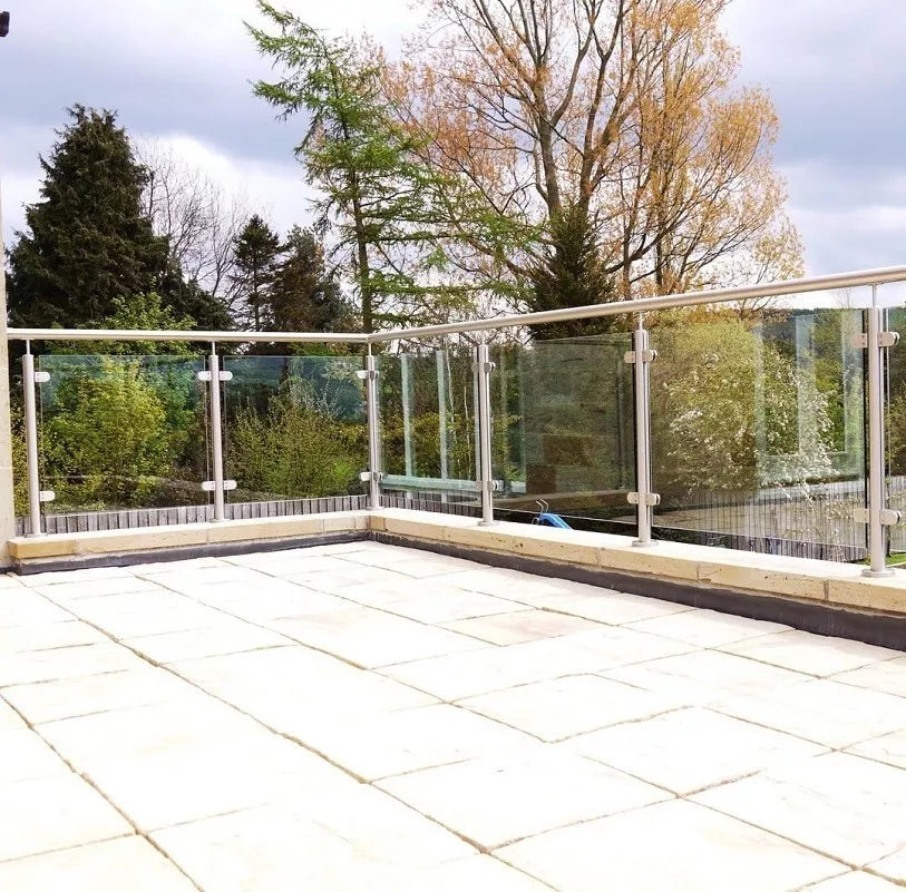 Railing Post of .90cm and 1m Height Cal 18 of 2 inches with Preparation for Handrail SKU 2305 Herralum 