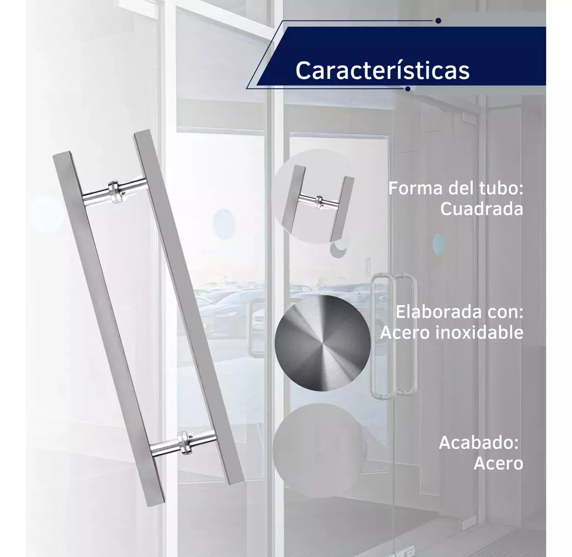 Jaladera Tipo H Cuadrada Acero Inoxidable Herrashop