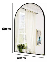 Espejo con forma en arco con marco de aluminio en color negro 40x60 cm herrashop