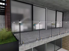 Miniposte Redondo de 16cm de Alto Para Barandal de Cristal Templado de 8 a 14mm herralum