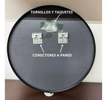 Espejo redondo con marco de aluminio en color negro herrashop