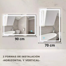 Espejo Rectangular Con Luz Led y Canto Pulido 70X90 cm herrashop