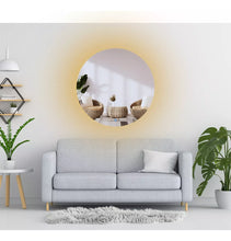 Round mirror with beveled and rear LED lights 70 cm