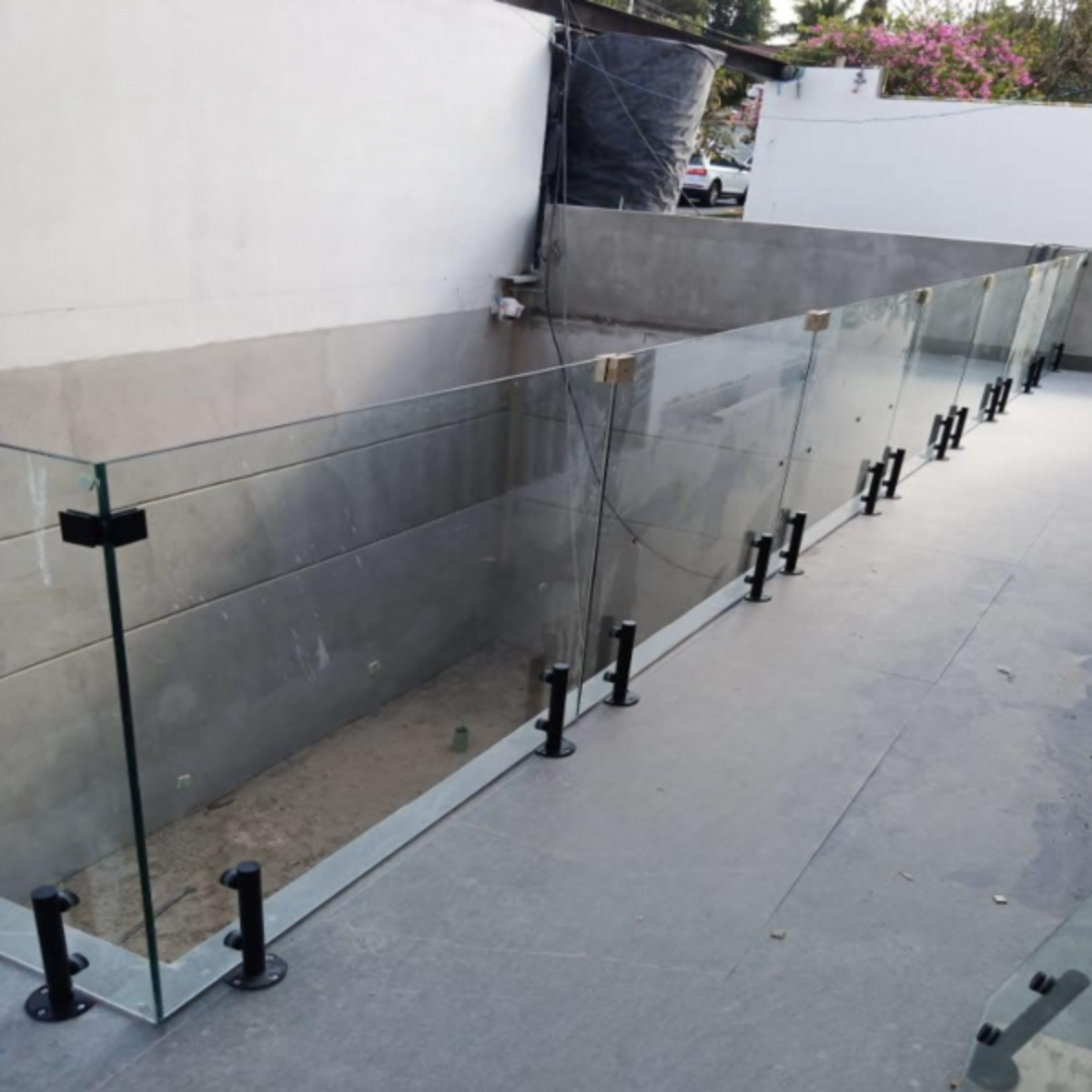 Herralum 25cm Mini Round Post for Tempered Glass Railings