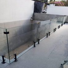 MiniPoste Redondo Negro De 25cm Herralum Para Barandales De Cristal Templado