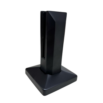 Miniposte Rectangular Negro de 16 cm de alto Para Barandal de Cristal Templado de 8 a 13mm Herralum