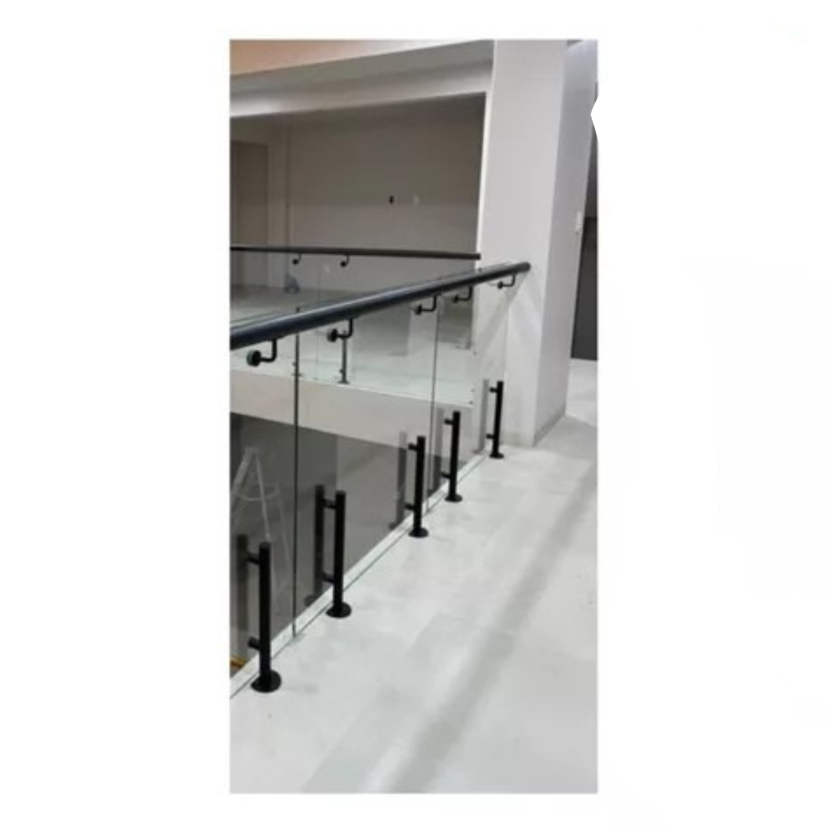 MiniPoste Monterrey De 50cm Negro Para Cristal Templado de 9mm a 12mm