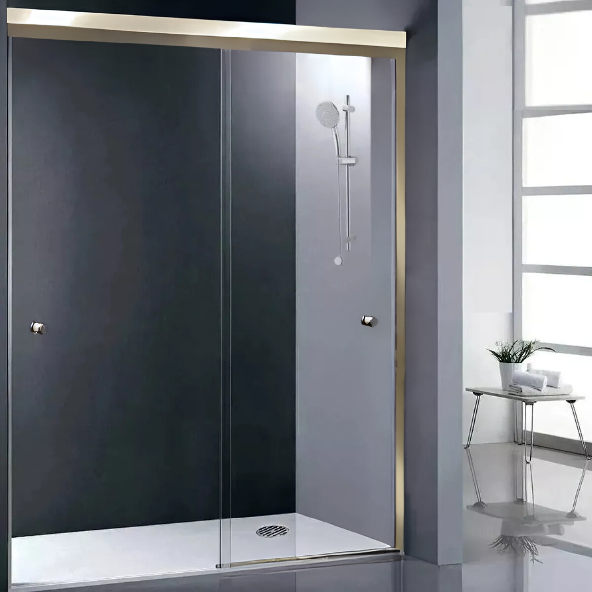 Cancel Para Baño Rio bravo Con Cristal Templado Doble Corredizo 100 a 200 cm
