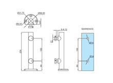 Miniposte Satin Nuevo León 25cm Herralum Para Barandales De Cristal Templado
