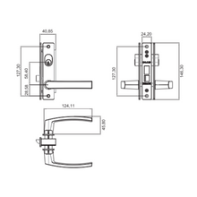Chapa Doble Manija Tipo Europea para Aluminio