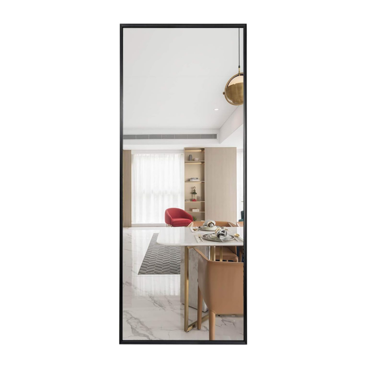 Espejo fullbody en forma rectangular con marco de aluminio 60x150 cm Herrashop