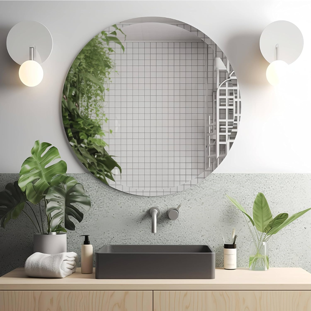 Espejo Circular biselado NO LED 70 cm herrashop