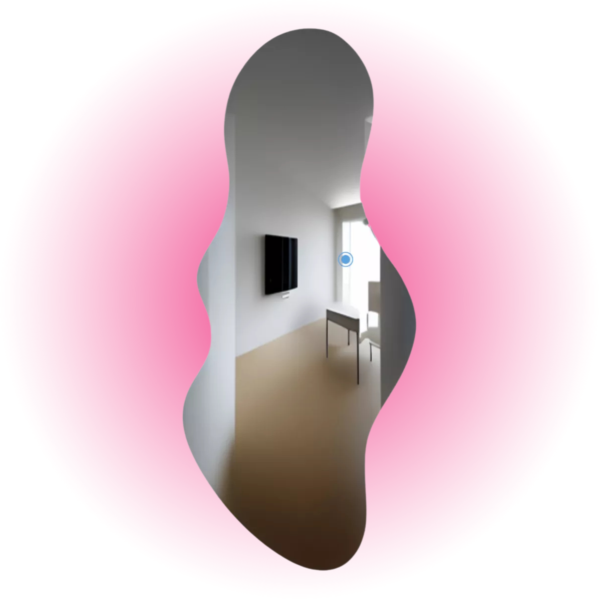 Espejo cuerpo completo con forma 2 tonos de luz rosa y blanco 68x150 herrashop