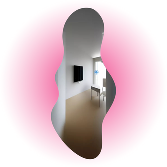 Espejo cuerpo completo con forma 2 tonos de luz rosa y blanco 150x60 herrashop