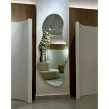 Espejo cuerpo completo con forma 2 tonos de luz azul y blanco 68x150 herrashop