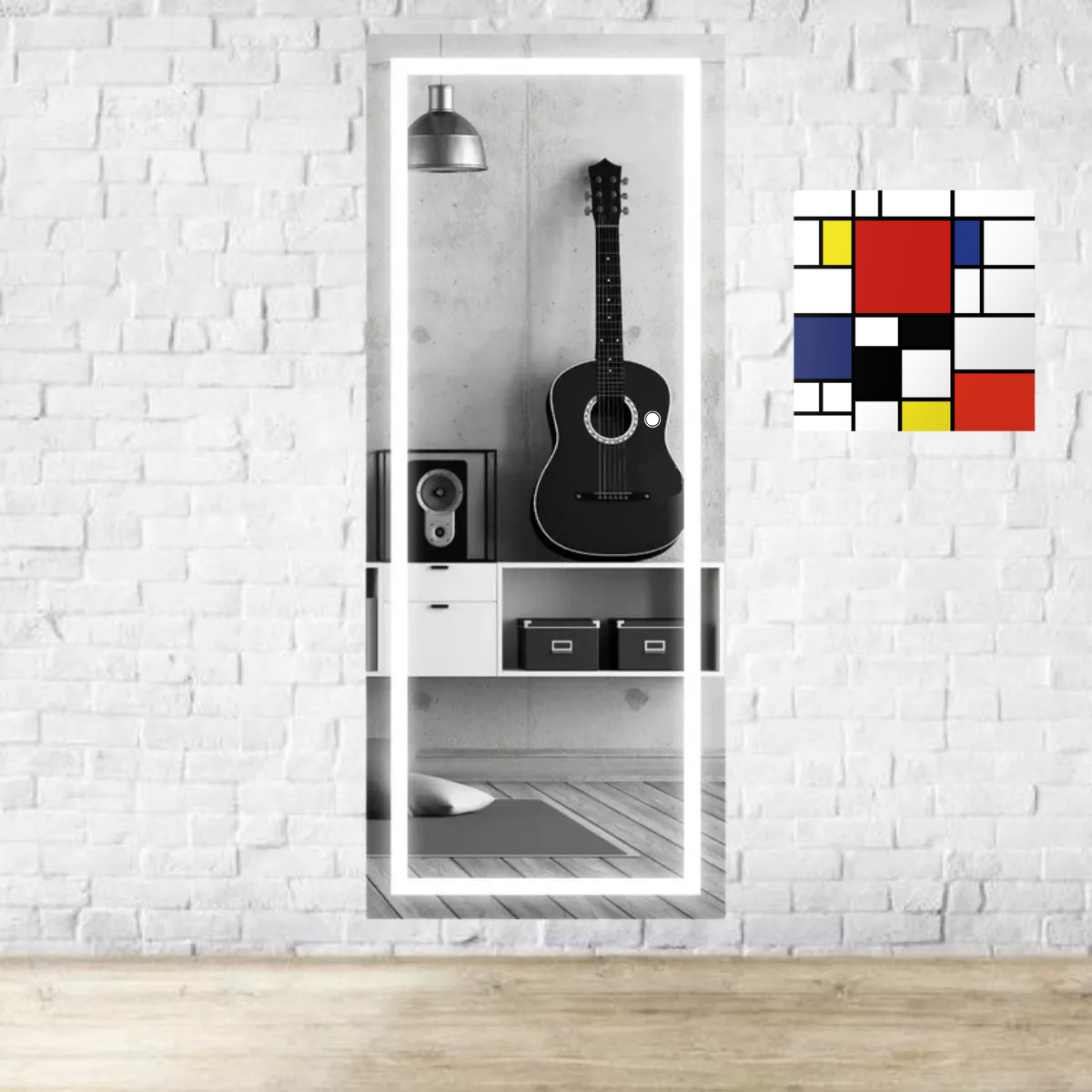 Espejo marco arenado cuerpo completo 3 tonos de luz 150x60 cm herrashop