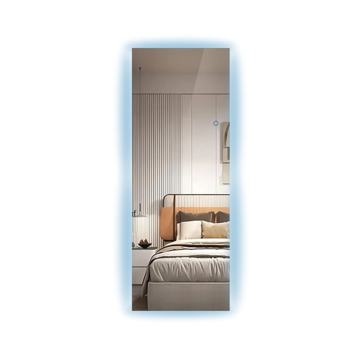 Espejo cuerpo completo luz atrás tipo flotante 2 tonos azul y blanca 150x60 cm herrashop