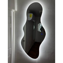 Espejo cuerpo completo con forma 2 tonos de luz rosa y blanco 68x150 herrashop