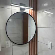 Espejo redondo con marco de aluminio en color negro herrashop