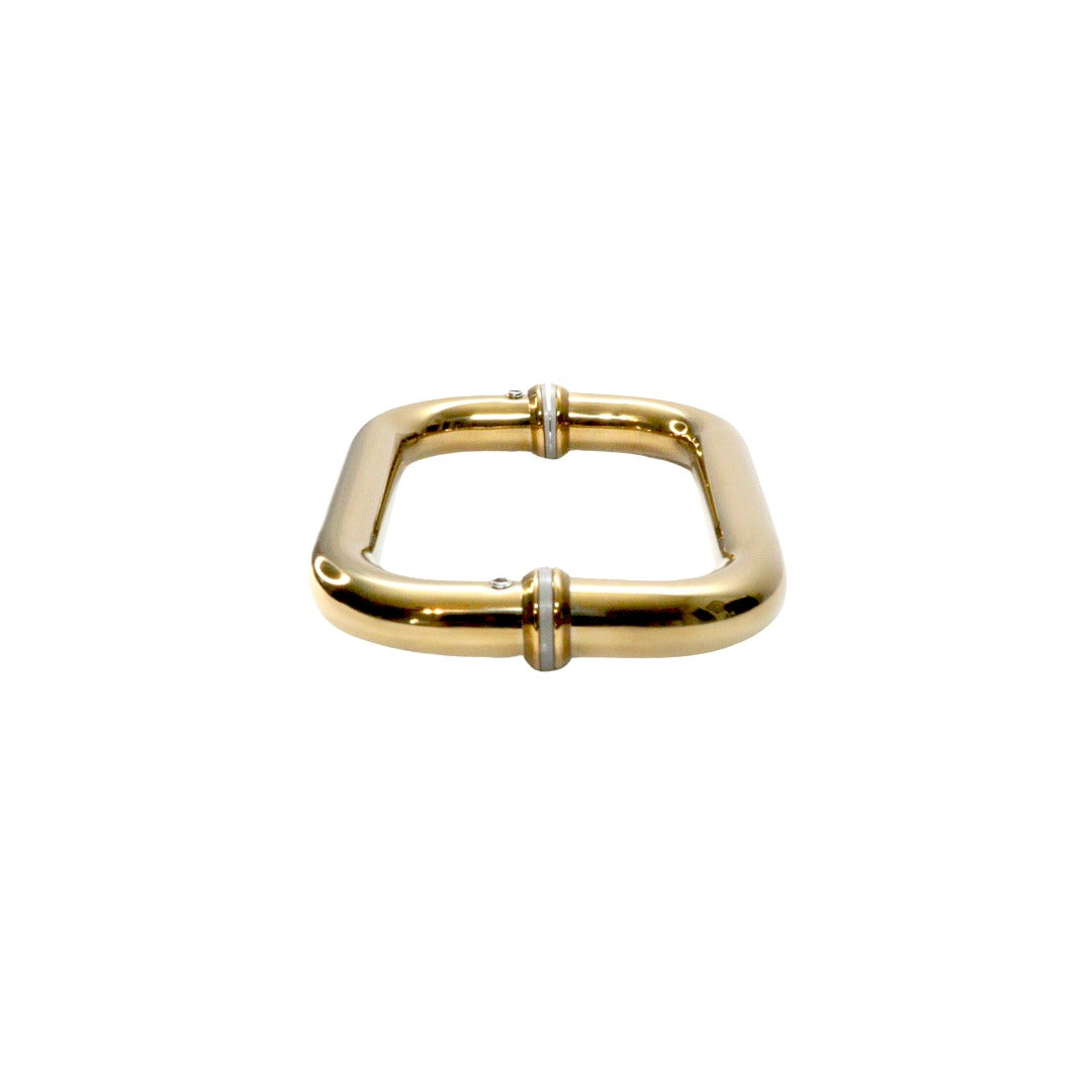 Jaladera dorada para puerta de baño de cristal Tipo C 3/4" Herrashop