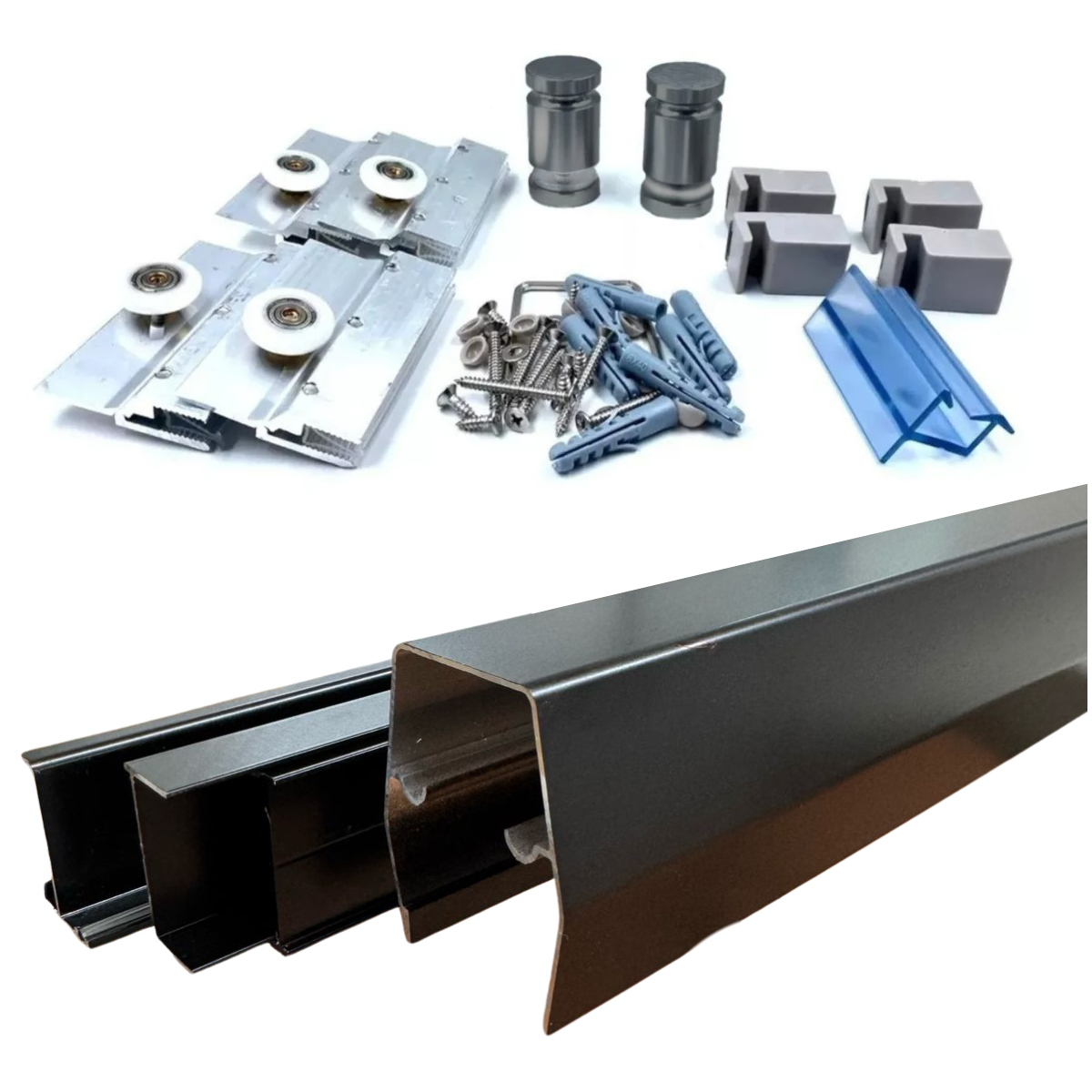 Double Sliding Bathroom Door Hardware Rio Bravo Model Herralum