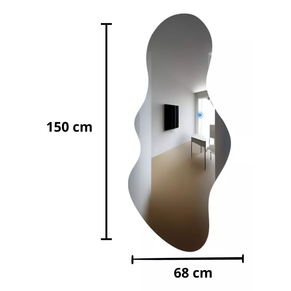 Full body mirror with 3 light tones shape 150x60