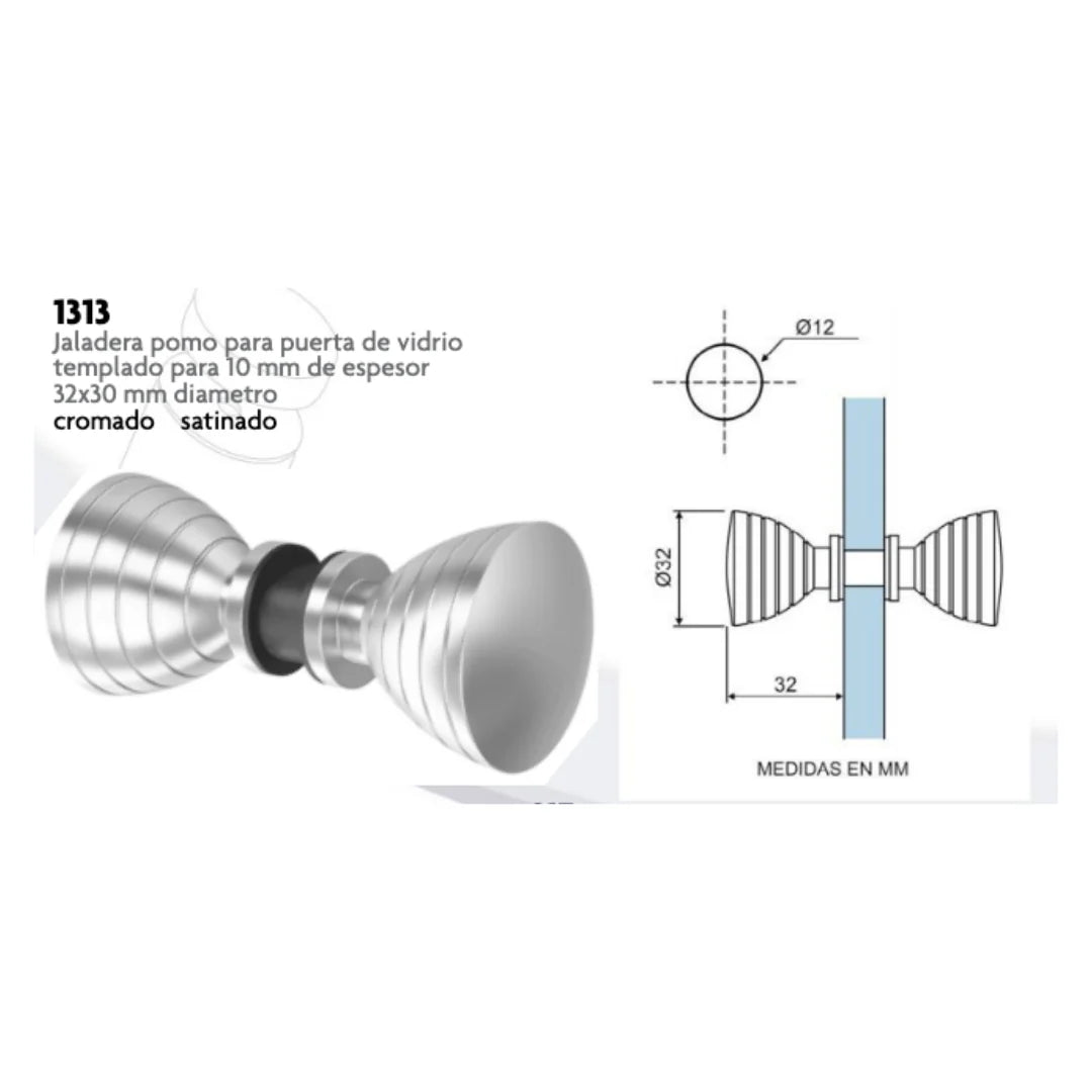 Aluminum Knob Handle 32mm Diameter by 30mm SKU 1313